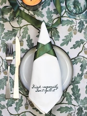 Avalon Home Set of 4 White Viral Collection 100% Cotton Napkins - Image 3 of 5