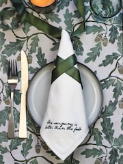 Avalon Home Set of 4 White Viral Collection 100% Cotton Napkins - Image 4 of 5