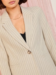 Friends Like These Cream Single Breasted Linen Blend Tailored Blazer - Image 4 of 5