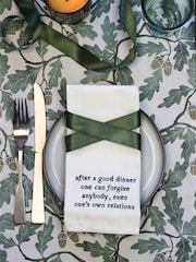 Avalon Home Set of 4 White Literary Collection Napkins 100% Cotton Gift Box - Image 3 of 5