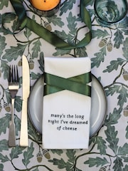 Avalon Home Set of 4 White Literary Collection Napkins 100% Cotton Gift Box - Image 5 of 5
