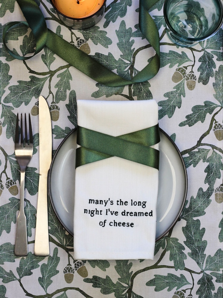 Avalon Home Set of 4 White Literary Collection Napkins 100% Cotton Gift Box - Image 5 of 5