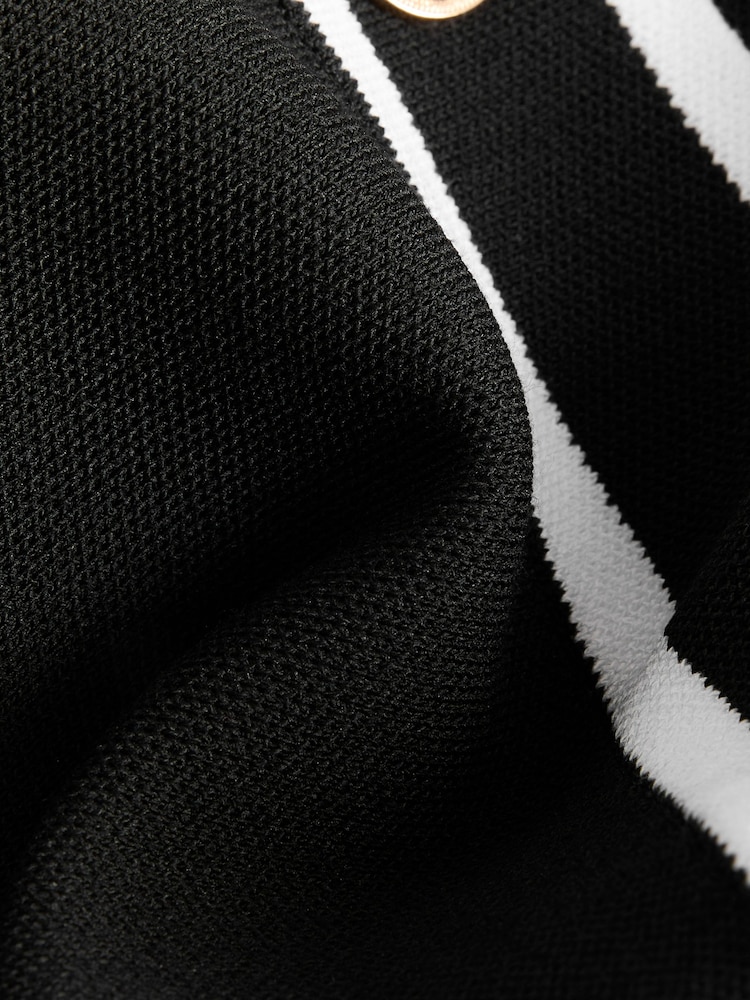 Black Knitted Collared Button Up Mini Dress - Image 4 of 5