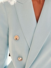 Friends Like These Blue Millie Mackintosh Premium Double Breasted Gold Button Blazer - Image 5 of 5