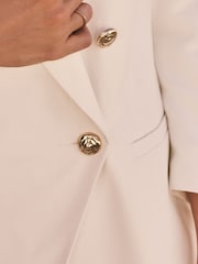 Friends Like These White Millie Mackintosh Premium Double Breasted Gold Button Blazer - Image 5 of 5