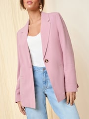Rose - Friends Like These Blazer Blend lin à boutonnage simple - Image 1 de 1