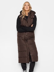 Long Tall Sally Brown Midaxi Gilet - Image 1 of 4