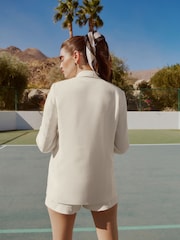 Friends Like These Ivory Single Breasted Linen Blend Tailored Blazer - Image 5 of 5