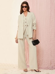 Friends Like These Cream Tailored Waistcoat With Linen - Image 2 of 5