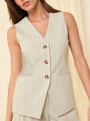 Friends Like These Cream Tailored Waistcoat With Linen - Image 4 of 5