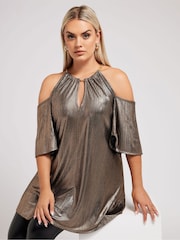 Топ с цепочками из фольги Yours Curve London - Image 1 of 6