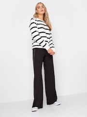 Long Tall Sally Black Wide Leg Tuxedo Trousers - Image 2 of 4