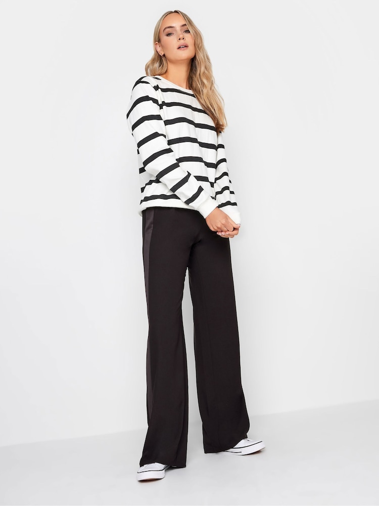 Long Tall Sally Black Wide Leg Tuxedo Trousers - Image 2 of 4