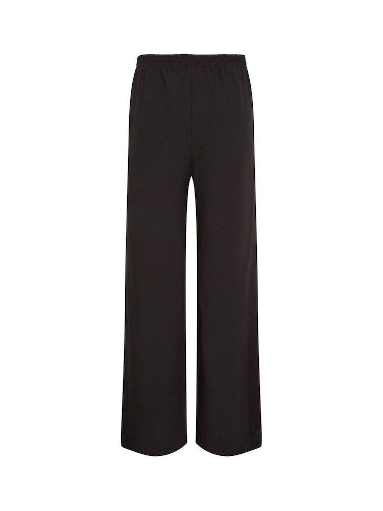 Long Tall Sally Black Wide Leg Tuxedo Trousers - Image 4 of 4