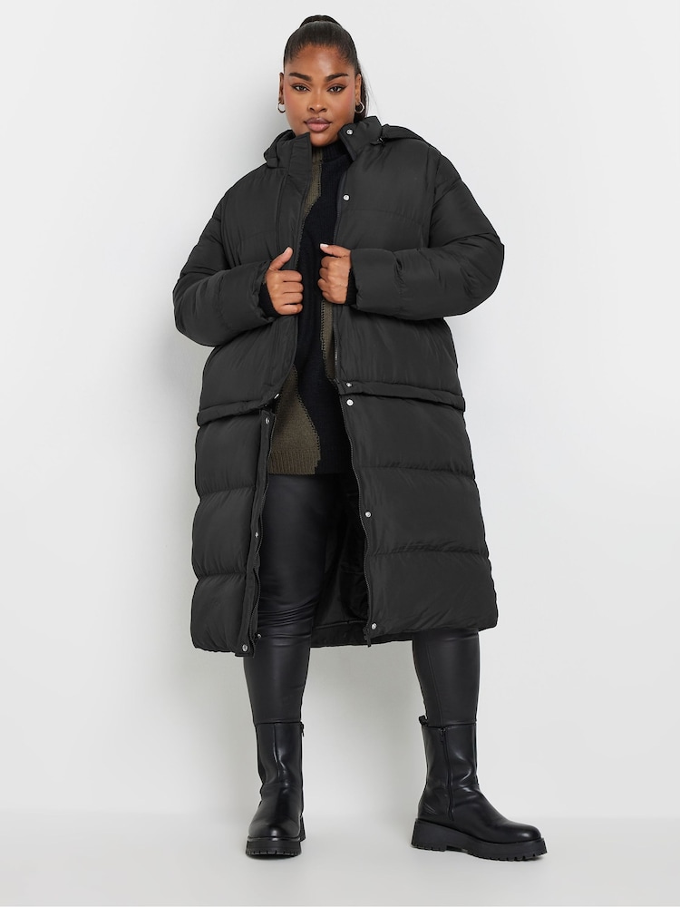 Yours Curve Black 5In1 Padded Coat - Image 1 of 6