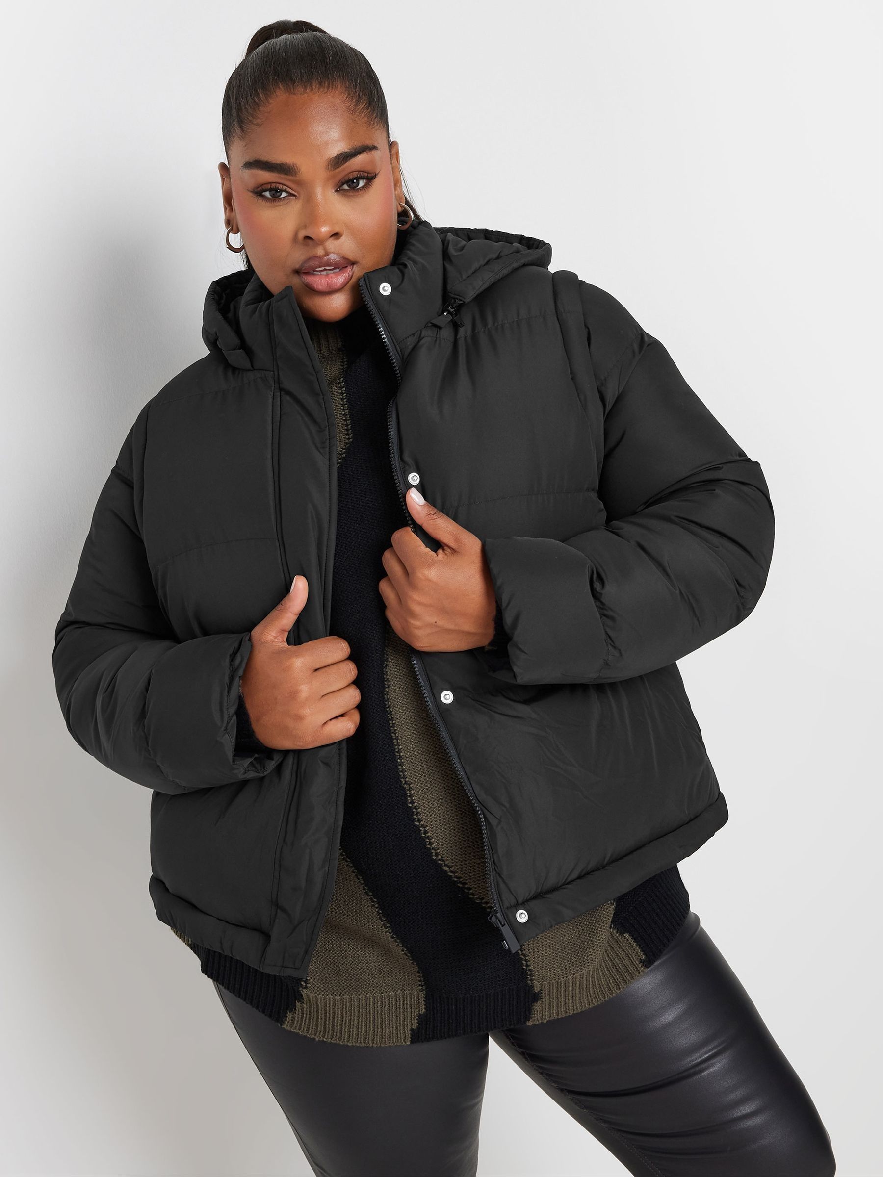 【CINOH】再値下げ　美品PUFFER COAT Buy Yours Curve Black 5In1 Padded Coat from the Next UK online shop