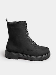 Yours Curve Black Wide Fit Lace Boots - Image 2 of 5