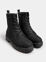 Yours Curve Black Wide Fit Lace Boots - Image 3 of 5
