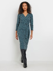 M&Co Blue Animal Print Jersey Dress - Image 2 of 5