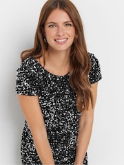 M&Co Silver Sequin Velvet Shift Dress - Image 4 of 5