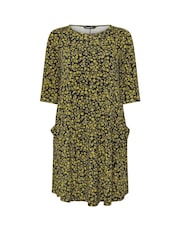 Yours Curve Black Floral Pocket Dress - Image 5 of 5