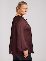 Yours Curve Red Button Blouse - Image 4 of 6