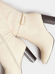 Yours Curve White Extra Wide Fit Heeled Knee High Boots - Image 5 of 5