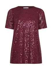 Yours Curve Purple London Sequin Swing Top - Image 5 of 5