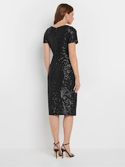 M&Co Black Sequin Wrap Shift Dress - Image 3 of 5