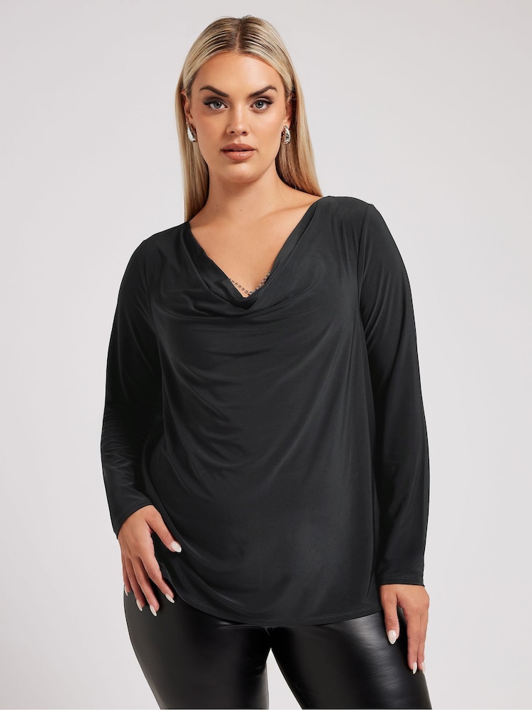 Yours Curve London Wasserfall-Top mit Diamante-Besatz - Bild 1 von 5