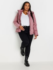 Yours Curve Pink Boxy Short Coat - Image 2 of 6