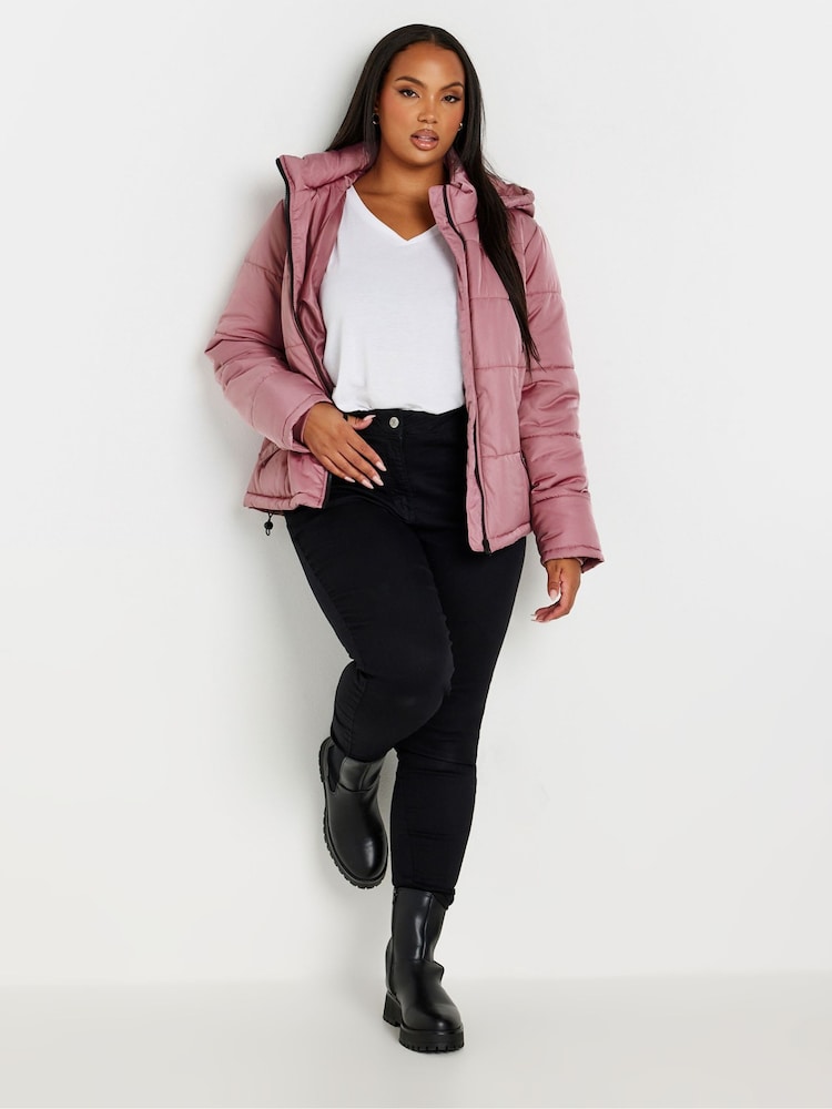 Yours Curve Pink Boxy Short Coat - Image 2 of 6