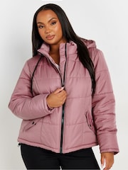 Yours Curve Pink Boxy Short Coat - Image 3 of 6