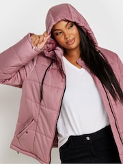 Yours Curve Pink Boxy Short Coat - Image 5 of 6