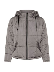 Yours Curve Grey Boxy Short Coat - Image 5 of 5