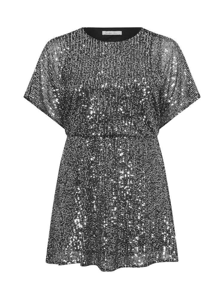Silber - Yours Curve London Pailletten-Top mit Schößchen - Bild 5 von 5 Silber - Yours Curve London Pailletten-Top mit Schößchen - Bild 5 von 5
