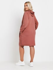 Yours Curve Pink Heart Embellished Hoodie Dress - Image 3 of 5