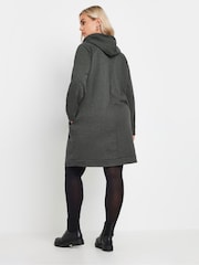 Yours Curve Grey Heart Embellished Hoodie Dress - Image 3 of 5