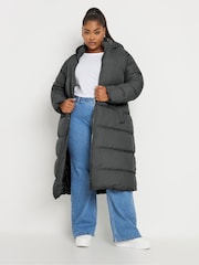 Yours Curve Grey 2-In-1 Padded Coat - Image 2 of 5