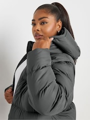 Yours Curve Grey 2-In-1 Padded Coat - Image 4 of 5