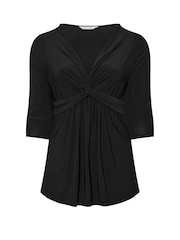 Yours Curve Black London Knot Front Top - Image 5 of 5