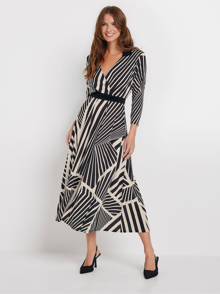 M&Co Abstract Print Wrap Dress - Bild 1 von 5 M&Co Abstract Print Wrap Dress - Bild 1 von 5