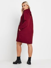 Yours Curve Red Heart Embellished Hoodie Dress - Image 3 of 5