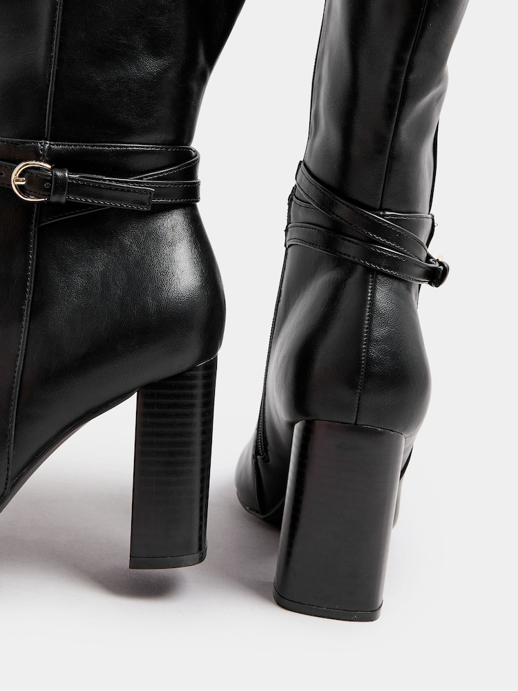 Yours Curve Black Wide Fit Extra Wide Fit Heeled Knee High Boots - Image 2 of 5