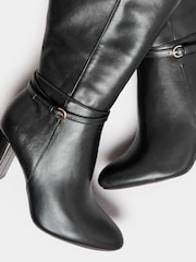 Yours Curve Black Wide Fit Extra Wide Fit Heeled Knee High Boots - Image 3 of 5