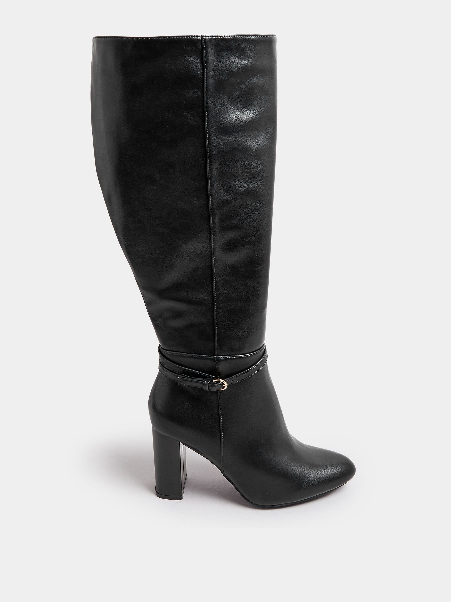 Buy Yours Curve Black Wide Fit Extra Wide Fit Heeled Knee High Boots from Next Luxembourg