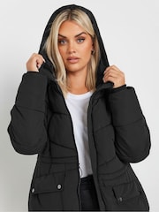 Casaco acolchoado midi com capuz Yours Curve Borg - Imagem 4 de 5