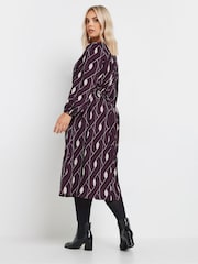 Yours Curve Red Long Sleeve Printed Dress - Image 3 of 5