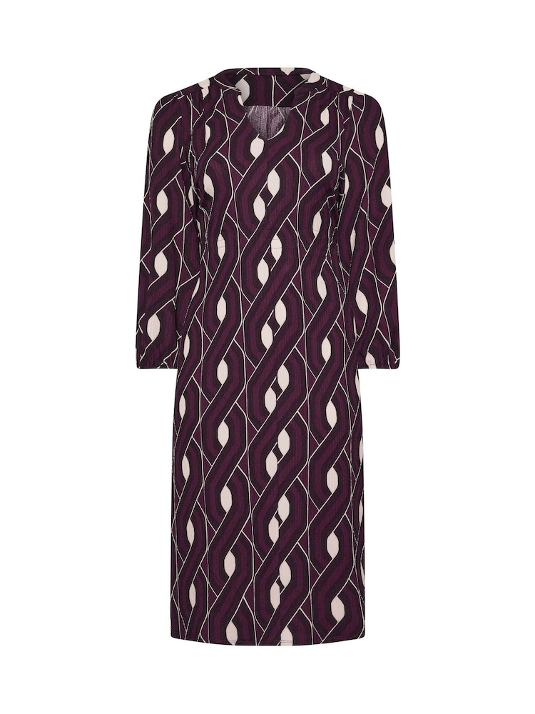 Yours Curve Red Long Sleeve Printed Dress - Image 5 of 5