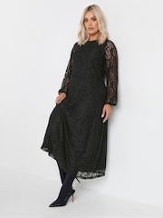 Yours Curve Black Lace Maxi Dress - Image 1 of 5